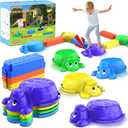 Stepping Stones Outdoor Toys for Kids: 10 Pcs Portable Non-Slip Montessori Obstacle Course Blance Beam  Great for Outdoor Yard Indoor Family Play  Special Needs Sensory Toys for Toddlers 3+ (Blue)