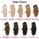 REECHO Ponytail Extension, 24" Claw Clip in Ponytail Extensions Long Curly Wavy Ponytail Hair Extension Jaw Clip on Pony Tails Hairpiece for Women - Medium Blonde with Blonde Highlights