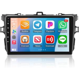 Android Stereo for Toyota Corolla 2009-2013 - Wireless Carplay & Android Auto, [2+64G] 9 Inch Touch Screen Corolla Radio - Mirror Link/WiFi/GPS Navigation/EQ/Dual USB/SWC + AHD Backup Camera