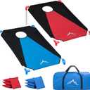 Himal Portable PVC Framed Cornhole Game Set with 8 Bean Bags and Carrying Bag (Blue-Red,3 x 2-feet)