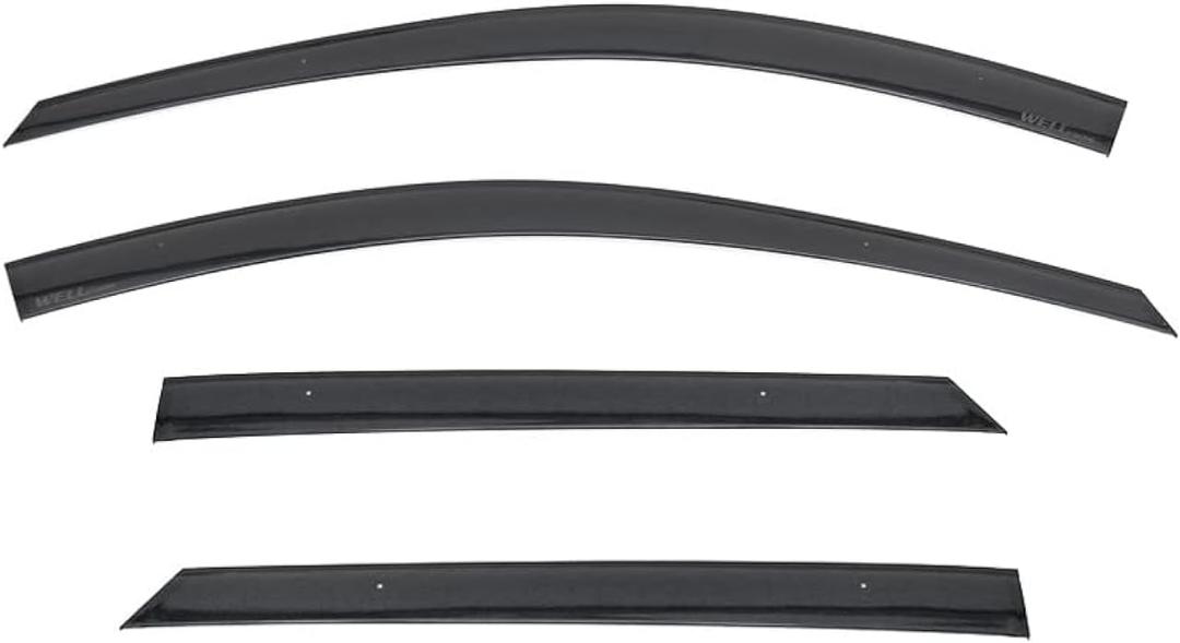 WellVisors Window Tape Plus Clip-on Visors Wind Deflectors Compatible with Chevrolet Bolt EUV 2022 2023 2024 & 2027 Bolt Premium Series Rain Guards 3-847CH037