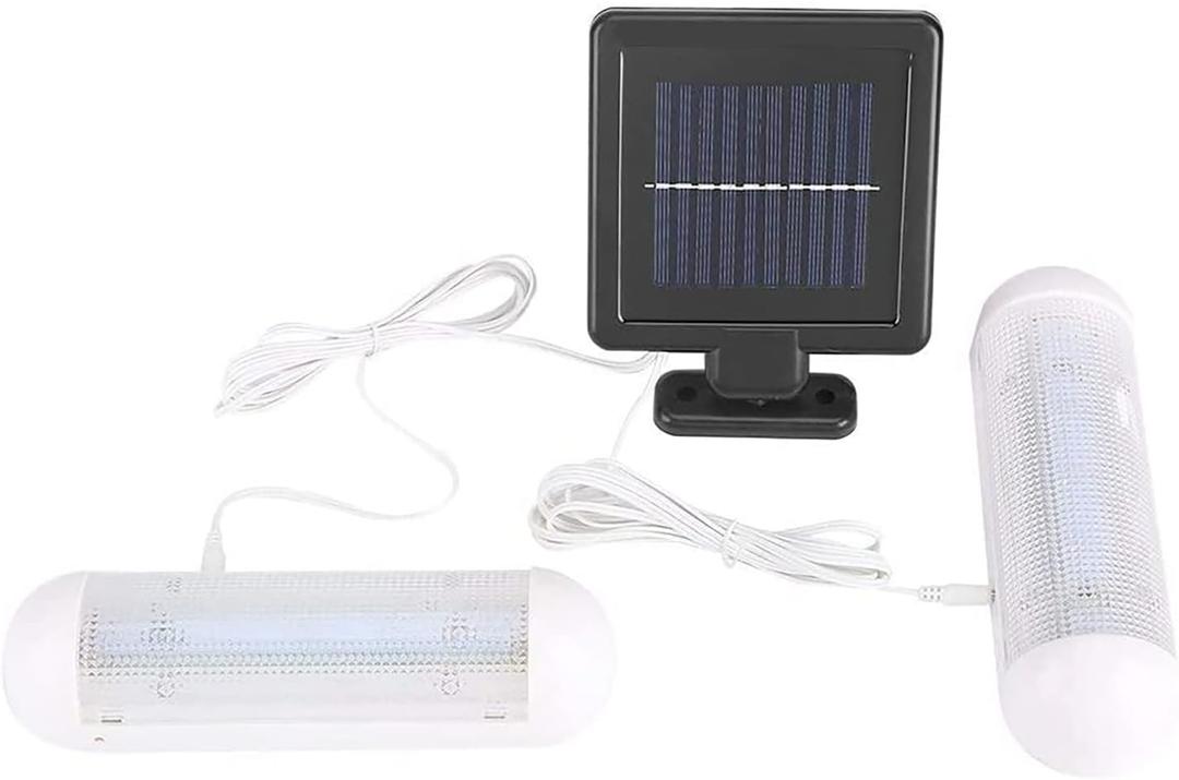 Solar Powered Shed Light Rechargeable Split with On Off Switch Indoor Solar Lights for Sheds Inside Solar Powered Lights for Garden, Greenhouse, Corridor