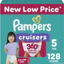 Pampers Diapers - Cruisers 360 - Size 5, 128 Count, Babyproof up to 100% Leakproof Pull-On Diaper