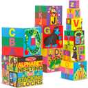 Melissa & Doug Deluxe 10-Piece Alphabet Nesting and Stacking Blocks - FSC Certified