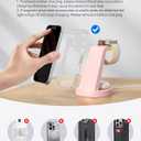 Anlmz 3 in 1 Charging Station for iPhone, Wireless Charger for iPhone 17 16e 16 15 14 13 12 11 X Pro Max & Apple Watch - Charging Stand Dock for AirPods (Pink)