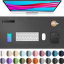 Aothia Leather Desk Pad Protector, Mouse Pad, Office Desk Mat, Non-Slip PU Leather Desk Blotter, Laptop Desk Pad, Waterproof Desk Writing Pad for Office and Home (Gray,23.6" x 13.7")