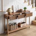 47" Fluted Console Table with 3 Drawers and Storage Shelf, 1 Tier