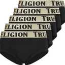 True Religion Mens Underwear 5 Pack Mens Briefs Soft Cotton (Small, Black)
