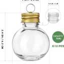 Baluue Light Bulb Shape Ball Bottle 3.54 Inch Clear Fillable Christmas Booze Balls Ornaments for Holiday Party Decor and Packaging (0.3 Ounces)