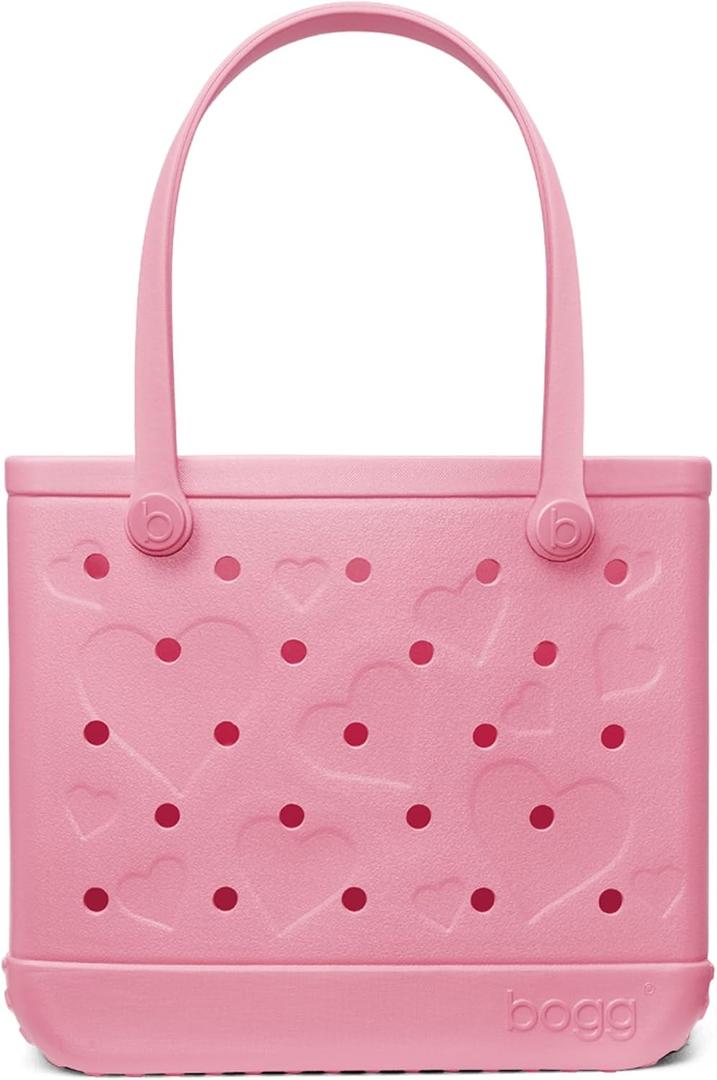 BOGG BAG - Tote for Beach, Pool, Boat, Sports - All Purpose EVA - Tonal Buttons (Conversation Hearts Bubblegum)