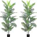6ft Faux Palm Trees for Indoor Set of 2 - Tall Fake Floor Plant for Living Room Artificial Tree Large Tropical Plants with Pot Office Home Bedroom Decor Outdoor