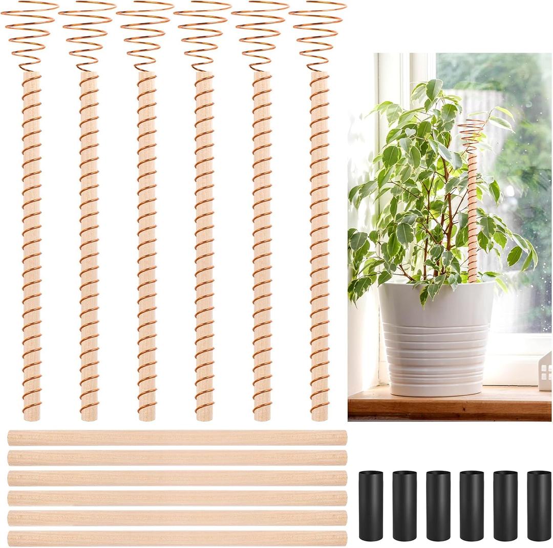 NACHLYNN 6 Pack Electroculture Plant Stakes Pure Electro Culture Gardening Soft Copper Wire Long Copper Garden Stakes for Gardening Growing Plants and Vegetables (style A)
