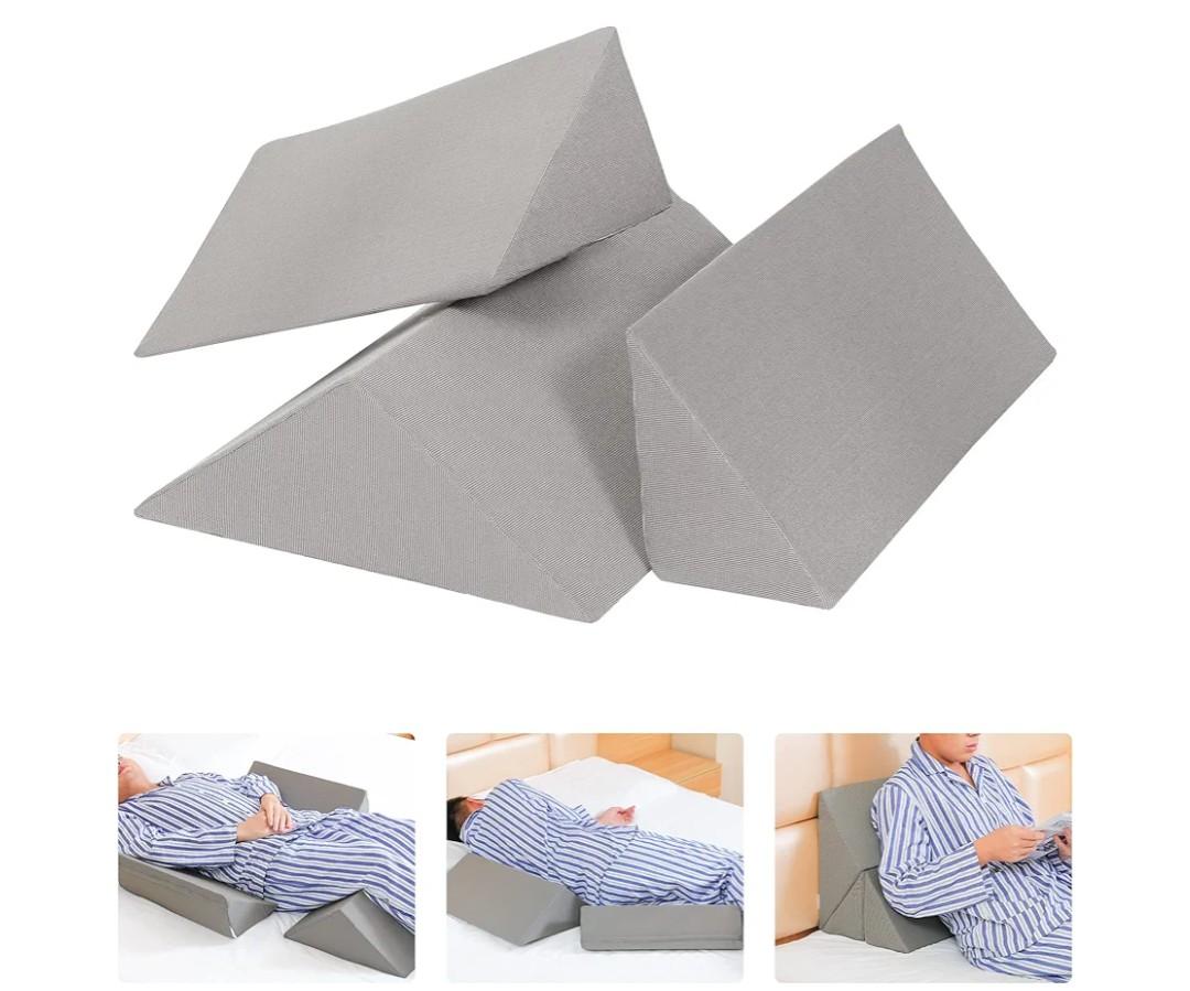 Fanwer Bed Wedges & Body Positioners (3 in 1), 40 Degree Wedges for Bed Positioning,Positioning Pillows for Elderly, Wedge Pillow for Bed Sores, Side Sleeping, After Surgery,Back Pain,Grey