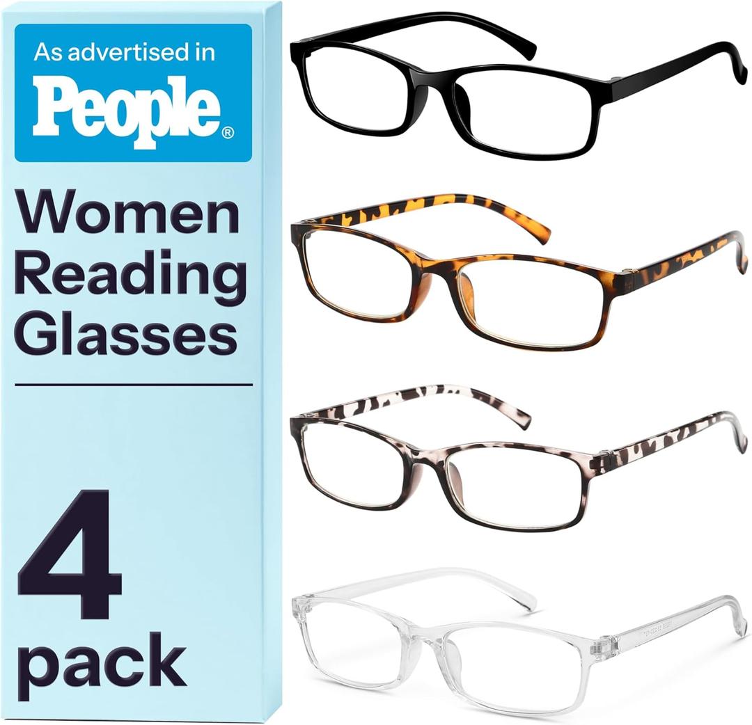Gaoye +2.75 Multi Pack Reading Glasses - Blue Light Blocking Lenses, TR90 Frames, UV400 - Eyeglasses with Clear Vision, Pack of 4