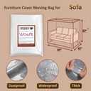 Wowfit Furniture Cover Dust-Proof Moving Bag for Sofa & Boxes Clear, Odorless Plastic 4mil Thick 92W x 42D x 62/41H Inches