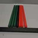 8 Pieces Kwanzaa Kinara Set 7 Kwanzaa LED Candles and 1 Candle Holder Flameless Battery Powered Electric Taper Candle with Wood Stand(Classic Style)