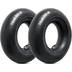 Heavy Duty 16x6.50-8 Inner Tubes with TR-87 Bent Valve Stem, Premium Replacement 16x6.50-8/16x7.50-8 Lawn Mower Tire Tubes Fit for Tractor, Garden Trailer, Golf Carts, Wheelbarrows and More Pack of 2
