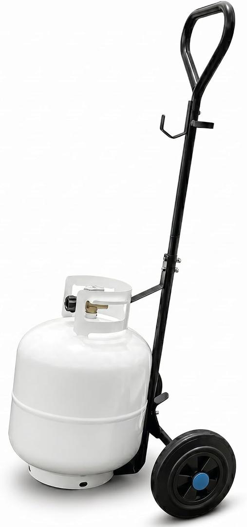 Propane Tank Dolly with Wheels, 20lb Propane Tank Cart for Weed Torch, Propane Tank Wheeled Cart for BBQ, Weed Burner, Patio Heater, Fire Pit (Torch and Cylinder Not Included)