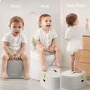 KB 3-in-1 Potty Training Toilet (Chair, Seat, Step Stool) - 9 CM Splash Guard, One-Click Assembly, Easy to Clean - Versatile Toddler Potty Trainer for Boy Girl - Grey