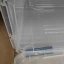IRIS USA 72 Qt Stackable Plastic Storage Bins with Lids, 6 Pack - BPA-Free, Made in USA - See-Through Organizing Solution, Latches, Durable Nestable Containers, Secure Pull Handle - Clear