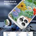 OOK Magnetic for iPhone 12 Pro Max Case [Compatible with Magsafe] Retro Oil Painting Printed Pattern Hard Back for iPhone 12 Pro Max, Glitter Flower (6.7")