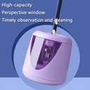 Electric Pencil Sharpener for Colored Pencils & No.2 - Auto Stop, Fast 3-5 Sec Sharpening | Dual Power USB/Battery Operated for Home, Office, Classroom | 6-9mm Sharpener with Shavings Box (Purple)