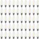 Meconard C9 Led Replacement Christmas Light Bulbs, C9 Shatterproof Plastic Led Bulbs for Christmas Outdoor String Lights, E17 Intermediate Base, Commercial Grade Holiday Bulbs, Warm White, 50 Pack