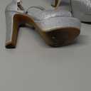 IDIFU Women's Platform Chunky High Heels Dress Sandals Peep Toe Ankle Strap Wedding Party Evening Shoes for Women Bride 7.5