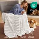 Joiedomi White Throw Blanket for Couch, Soft & Warm Fleece Blankets Gifts for Women Men Mom, Cozy Cute Soft Cream White Throw 50x60 Inches
