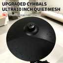 Electric Drum Kit for Beginner Home Practice with 10" Cymbals, USB MIDI, 7 Drum Kits, 70 Sounds,Throne, Headphones, Sticks,foldable drum set gift
