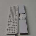 Wireless Keyboard and Mouse Combo, Ergonomic Full Size Typewriter Retro Round Keycaps Keyboard, Compatible with Windows, PC, Prefer for Home and Office Keyboards White
