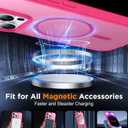 SPIDERCASE Designed for iPhone 14 Pro Max Case, Magnetic Translucent [2 Pack Tempered Glass Screen Protector] Anti-Fingerprint Anti-Scratch Case for iPhone 14 Pro Max 6.7, Hot Pink