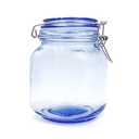 Blue Glass Airtight Coffee Canister 32oz (1000ml), Airtight Coffee Container & Airtight Canister for Kitchen Storage, Glass Flour Container & Flour Jar, Fermentation Jar and Kimchi Containers