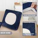 NAISI Sectional Couch Covers 6 Pieces Velvet Couch Cushion Covers L Shape Soft Stretch Sofa Slipcovers with 2pcs Pillowcases for Left/Right Chaise Sectional Couch(2 Seater+1 Chaise+3 Back,Navy)