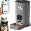 PAPIFEED Automatic Cat Feeder Upgrade, WiFi Pet Feeder with APP Control for Remote Feeding, Detachable for Easy Clean, Dual Power Supply,1-10 Meals Per Day for Multiple Pets(Gray) (Grey)