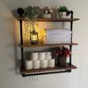 ROGMARS Industrial Pipe Shelving Floating Bathroom Wall Shelves with Towel Rack,30 in Rustic Storage Shelve Wall Mounted for Living Room,Kitchen