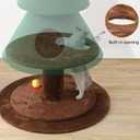 DWVO Christmas Cat Houses for Indoor Cats, Christmas Cat Tree Tower with 2 Cozy Houses, Kitty Furniture with Teaser Plaything for Christmas Decoration