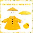 FLAIR GIFTS Yellow Raincoat Goose Outfits Porch Goose Waterproof Clothes with Umbrella Hat Rubber Duckie Fits 23" Geese Statue for Spring Summer Garden Lawn Patio Yard Outdoor Decor (Rubber Duckie)