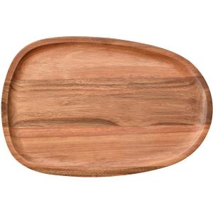 Stylish Irregular Oval Wooden Tray for Serving For Dishes, Fruits, and Snacks Perfect Dining Accessory (30.5 * 20)