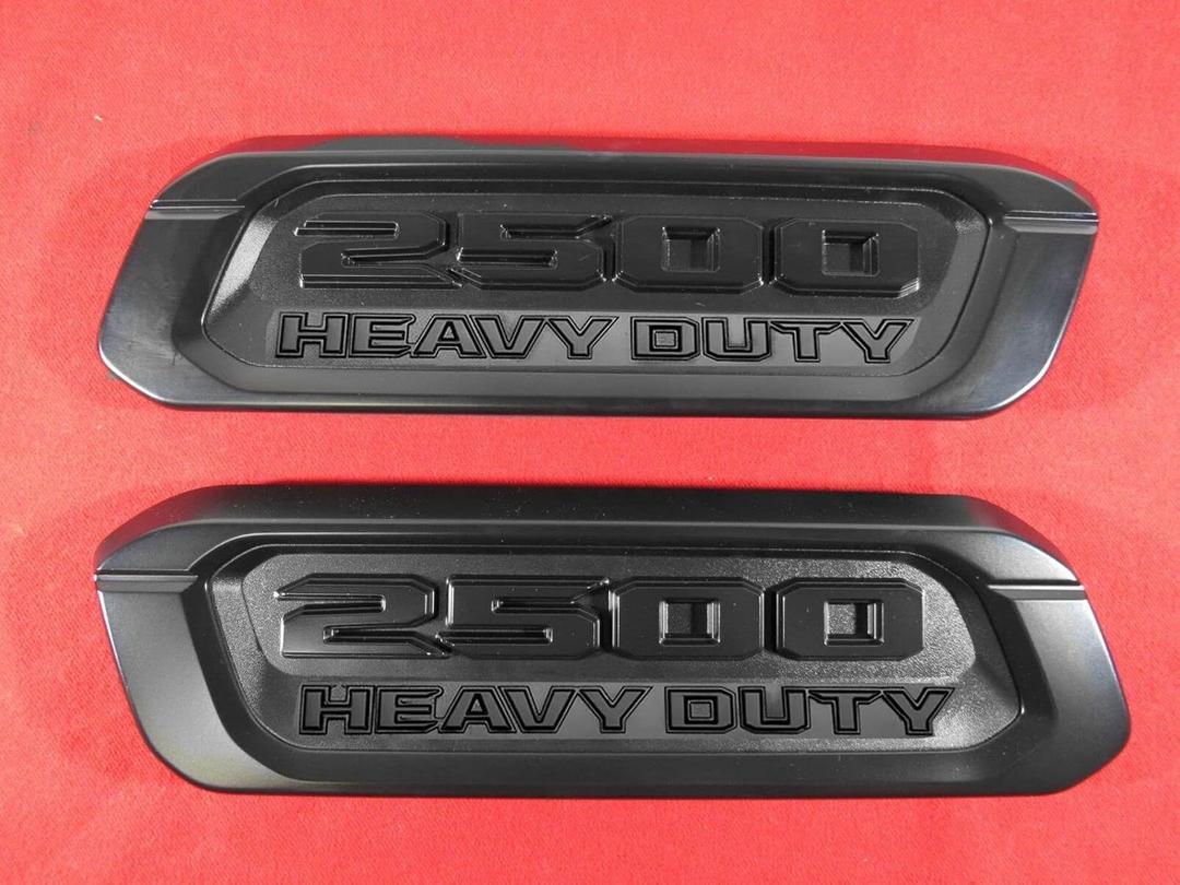 2pack OEM 2500 Heavy Duty Emblems Left Right Side Badges Hood 3D ABS Compatible with fits 2500 68632969AA 68362211AC (Black)