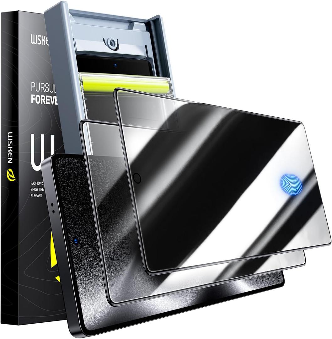 WSKEN for Samsung Galaxy S25 Ultra Privacy Screen Protector - [24 Anti-Spy] [0.02s Fingerprint Unlock] [Auto Dust Remove] [Zero Bubble] Top Durable 9H+ Tempered Glass Case Friendly, 2 Pack