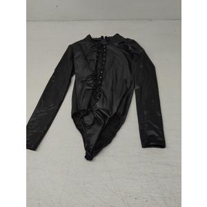 Digital baby Women Sexy Black Leather Lingerie Bodysuits Erotic Leotard Costumes Rubber Flexible Hot Sexy Latex Catsuit Catwomen Costume THO, Black, Small