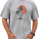 ODIZLI Mens Summer T-Shirts Short Sleeve Tropical Palm Trees Beach Island T-Shirt Crew Neck Basic Tee Shirts (X-Large, Gray)