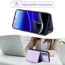 Luxury Wallet Case for Motorola Moto G Stylus 5G 2022 with 5 Card Slots Thin Slim Flip Purse & Shoulder Strap,Credit Card Holder Stand Phone Cover for XT2215-1 XT2215-4 XT2215DL Purple