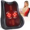 KINGJOY Back Massager for Pain Relief Deep Tissue, Full Back Massager with Heat, 3D Kneading Massage Pillow with 3 Intensities for Back, Neck, Shoulder, Spot Massage, Gifts for Women Man