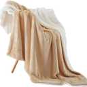 NANPIPER Throw Blanket Reversible Sherpa Flannel Super Soft Fuzzy Plush Fleece Microfiber for Bed/Couch (60"x80",Beige) (Twin)