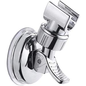 Medsuo Adjustable Shower Head Holder Removable Suction Cup Shower Head Bracket No Drill Shower Head Bracket with Chrome Polished for Bathroom