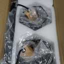 Farmhouse Bathroom Vanity Light Fixtures, 3-Light Wood Bathroom Light Fixtures Over Mirror, Rustic Sconces Wall Lighting with Elegant Metal Lampshade for Living Room, Bedroom, Hallway (Black)