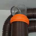 Camco RhinoFLEX 15-Ft RV Sewer Hose Kit - Features Clear Elbow Fitting w/Removable 4-in-1 Adapter - Connects to 3 Slip or 3/3.5/4 NPT Threaded Sewer Connection (39770)
