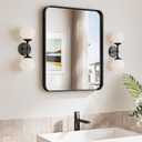 TokeShimi 16x20 Matte Black Bathroom Mirror,Vanity Mirror Bathroom Wall with Tempered Glass,Modern Metal Framed Mirror with Seamless Aluminum Frame(Horizontal/Vertical)